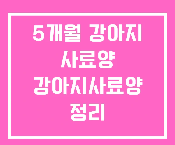 5개월 강아지 사료양 강아지사료양 정리