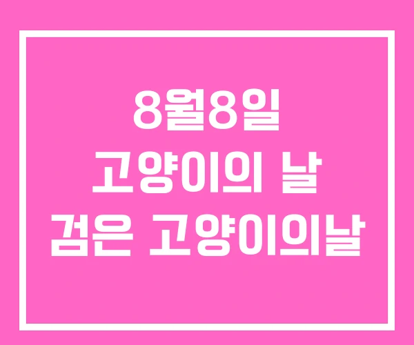 8월8일 고양이의 날 검은 고양이의날 8월8일 고양이의 날 검은 고양이의날