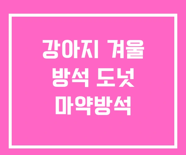 강아지 겨울 방석 도넛 마약방석