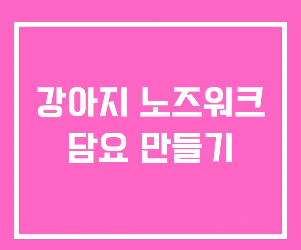 강아지 노즈워크 담요 만들기