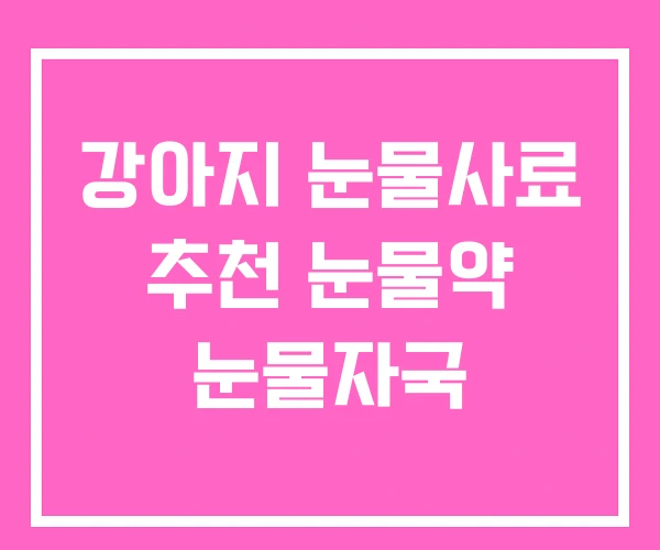강아지 눈물사료 추천 눈물약 눈물자국
