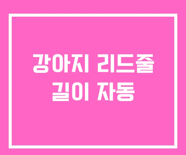 강아지 리드줄 길이 자동