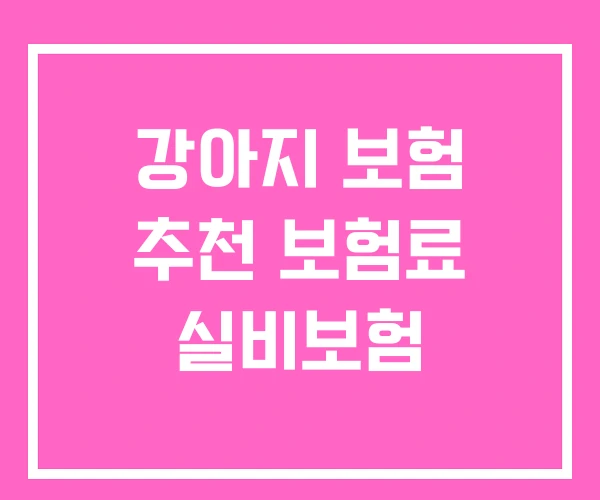 강아지 보험 추천 보험료 실비보험 강아지 보험 추천 보험료 실비보험