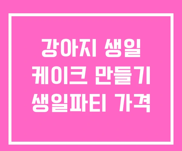 강아지 생일 케이크 만들기 생일파티 가격