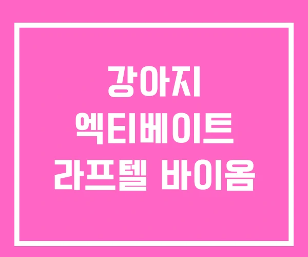 강아지 엑티베이트 라프텔 바이옴