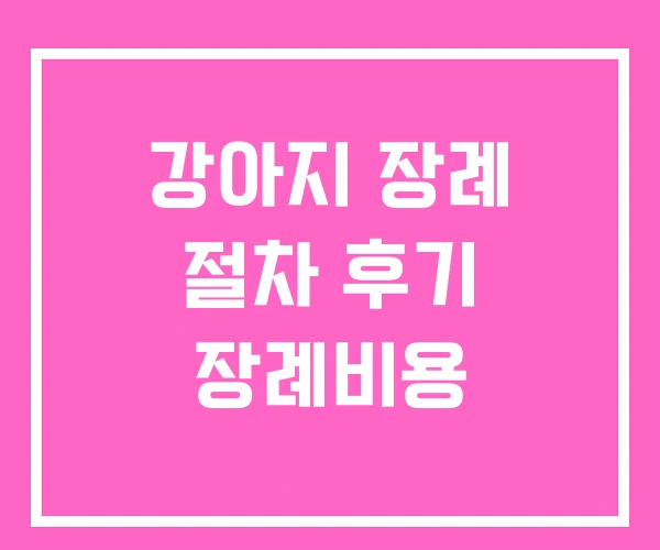 강아지 장례 절차 후기 장례비용 강아지 장례 절차 후기 장례비용