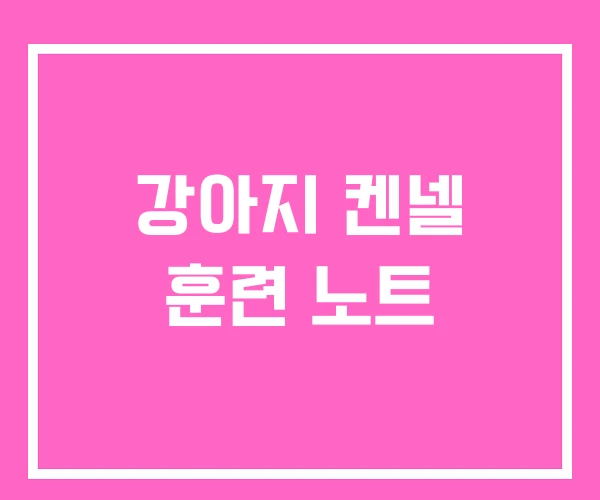 강아지 켄넬 훈련 노트 강아지 켄넬 훈련 노트