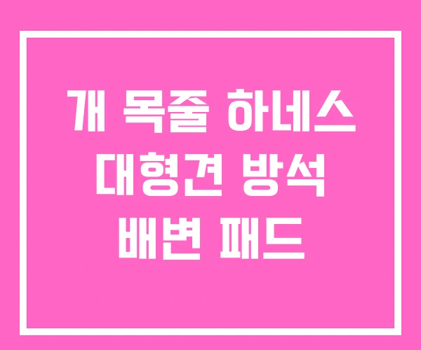 개 목줄 하네스 대형견 방석 배변 패드