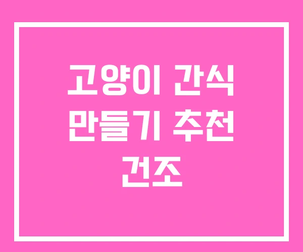 고양이 간식 만들기 추천 건조