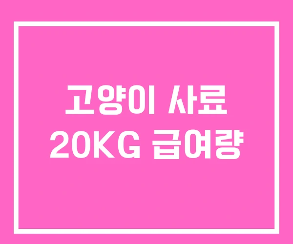 고양이 사료 20KG 급여량