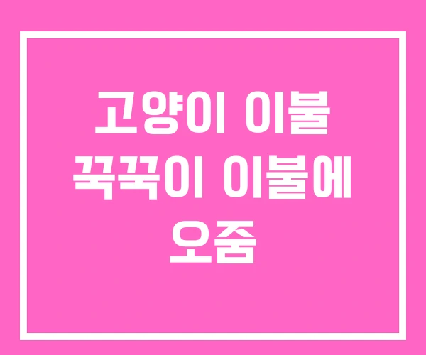 고양이 이불 꾹꾹이 이불에 오줌