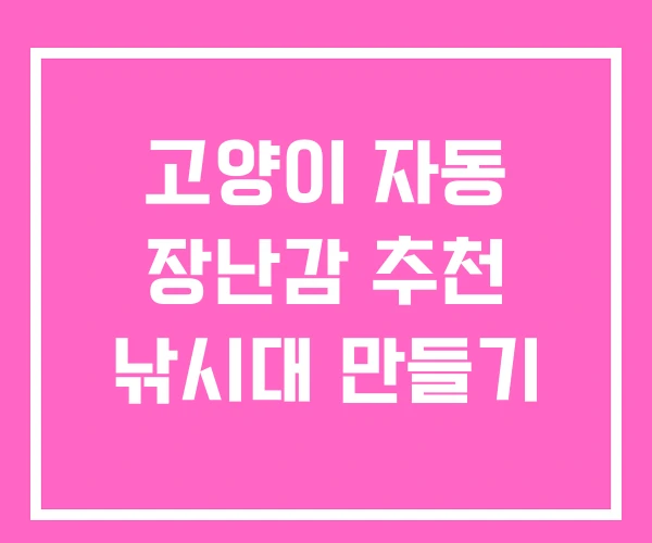 고양이 자동 장난감 추천 낚시대 만들기
