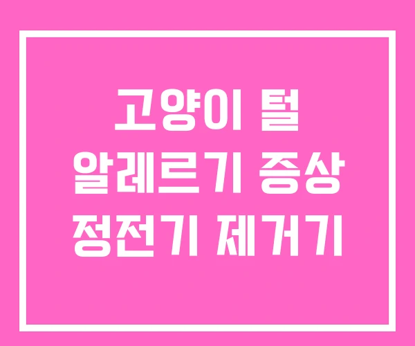 고양이 털 알레르기 증상 정전기 제거기