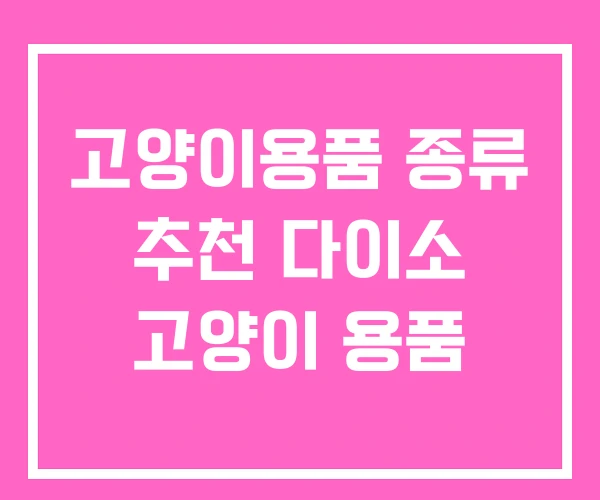 고양이용품 종류 추천 다이소 고양이 용품