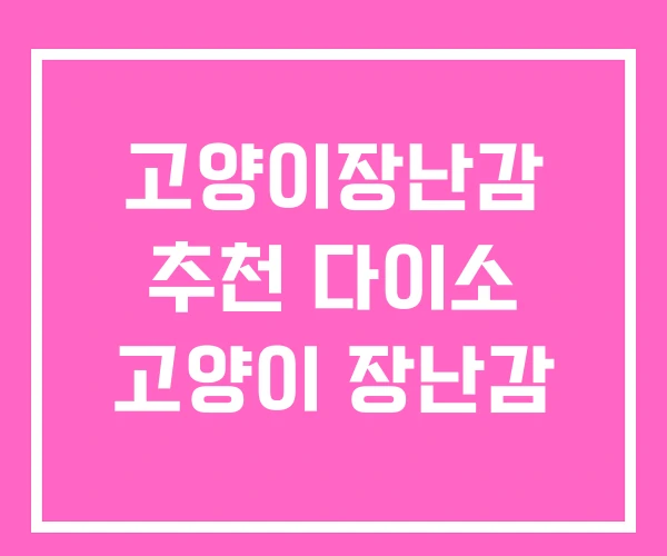 고양이장난감 추천 다이소 고양이 장난감