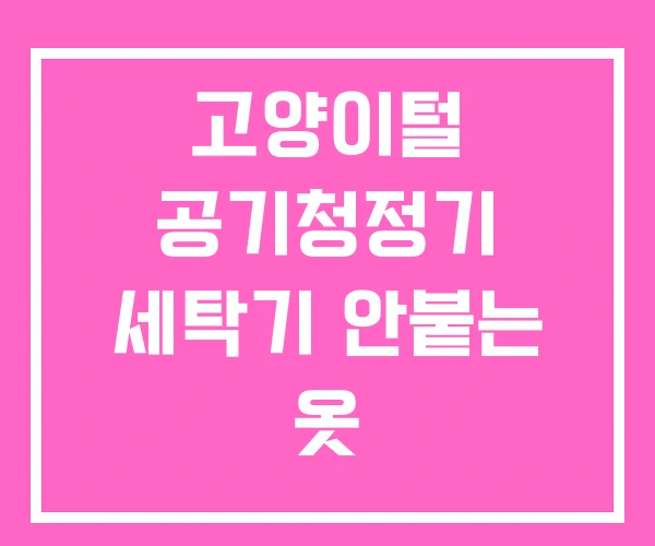 고양이털 공기청정기 세탁기 안붙는 옷