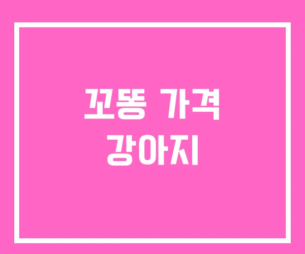 꼬똥 가격 강아지 꼬똥 가격 강아지