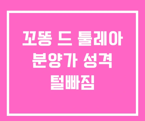 꼬똥 드 툴레아 분양가 성격 털빠짐 꼬똥 드 툴레아 분양가 성격 털빠짐