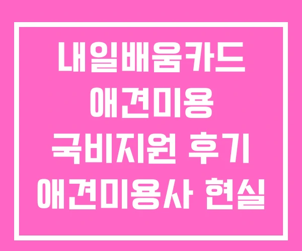 내일배움카드 애견미용 국비지원 후기 애견미용사 현실