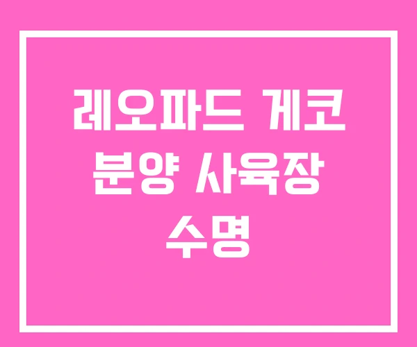 레오파드 게코 분양 사육장 수명 레오파드 게코 분양 사육장 수명