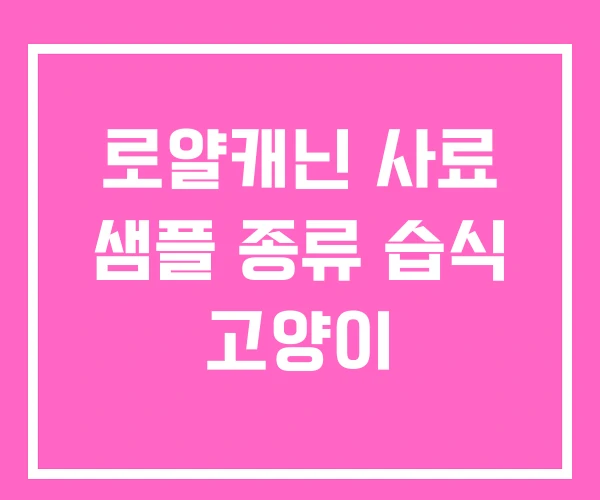 로얄캐닌 사료 샘플 종류 습식 고양이