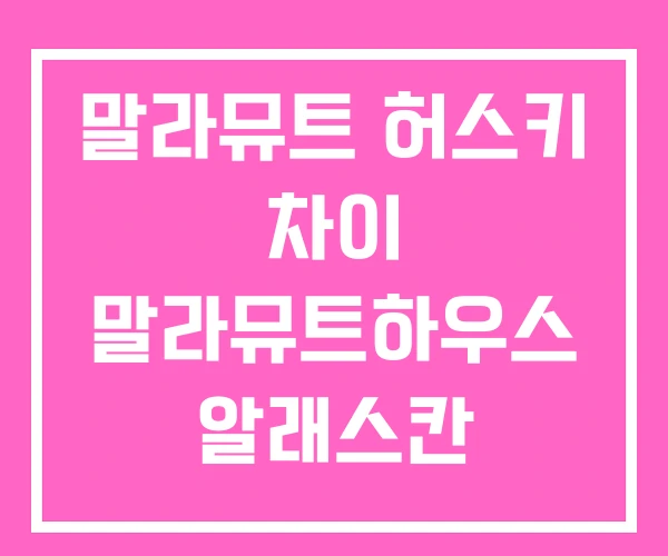 말라뮤트 허스키 차이 말라뮤트하우스 알래스칸