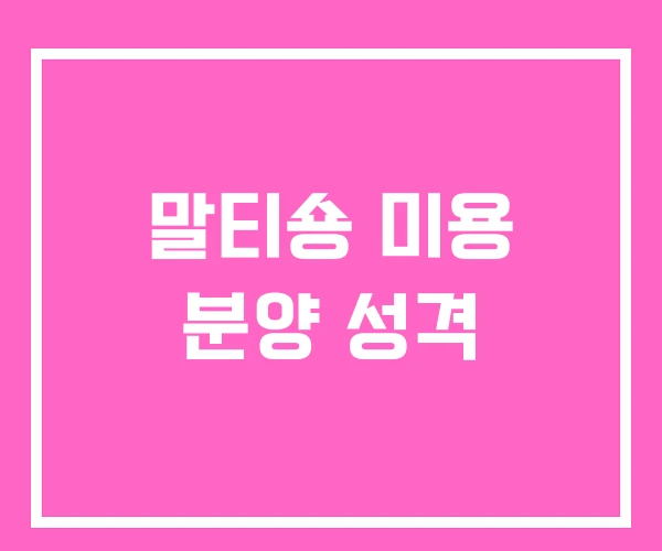 말티숑 미용 분양 성격