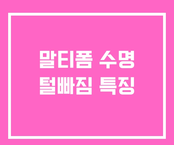 말티폼 수명 털빠짐 특징