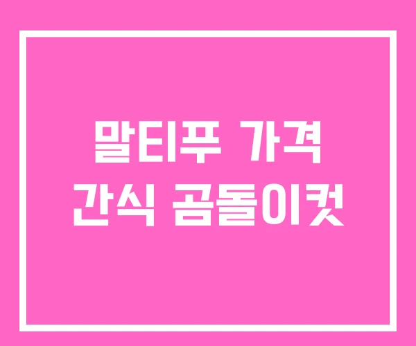 말티푸 가격 간식 곰돌이컷 말티푸 가격 간식 곰돌이컷