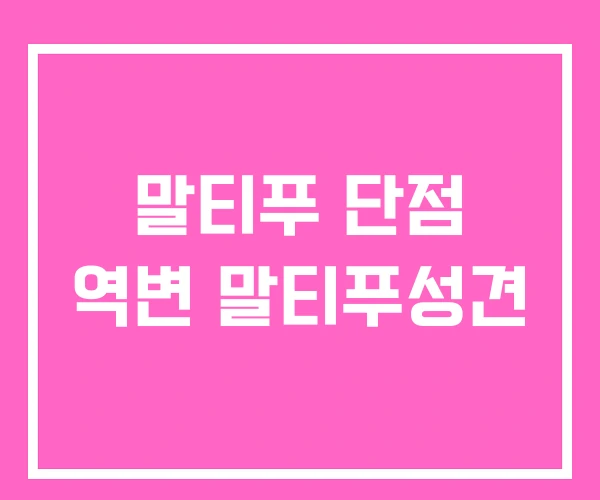 말티푸 단점 역변 말티푸성견