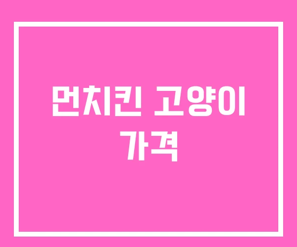 먼치킨 고양이 가격