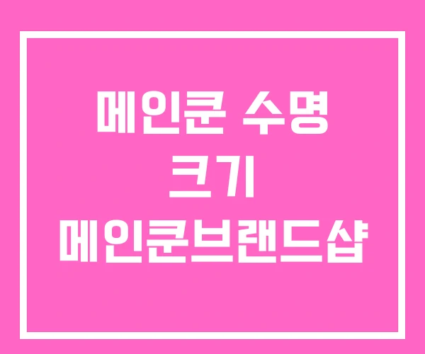 메인쿤 수명 크기 메인쿤브랜드샵