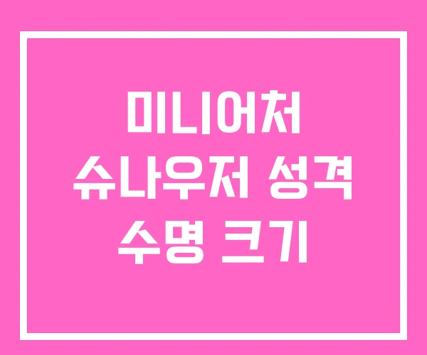 미니어처 슈나우저 성격 수명 크기