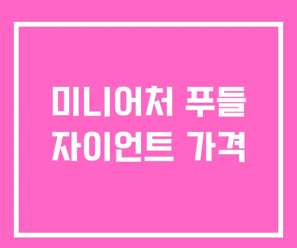 미니어처 푸들 자이언트 가격