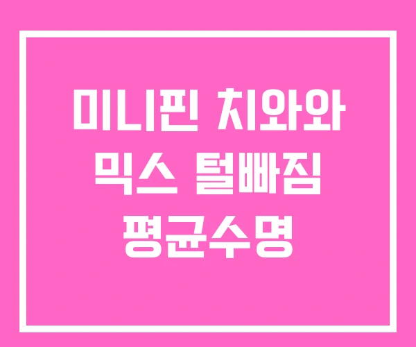 미니핀 치와와 믹스 털빠짐 평균수명