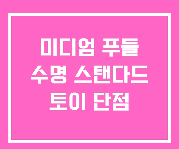 미디엄 푸들 수명 스탠다드 토이 단점