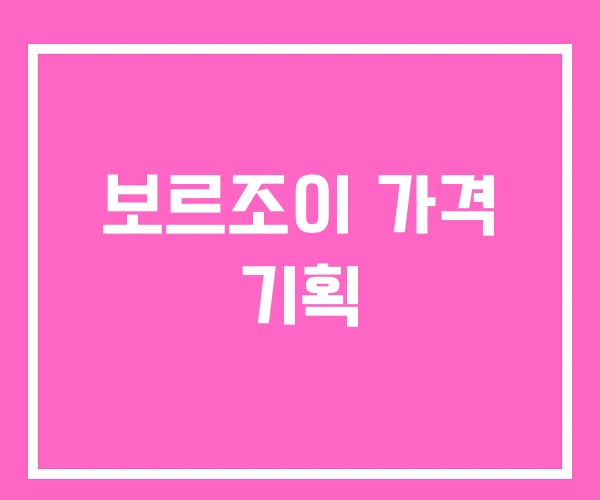 보르조이 가격 기획 보르조이 가격 기획