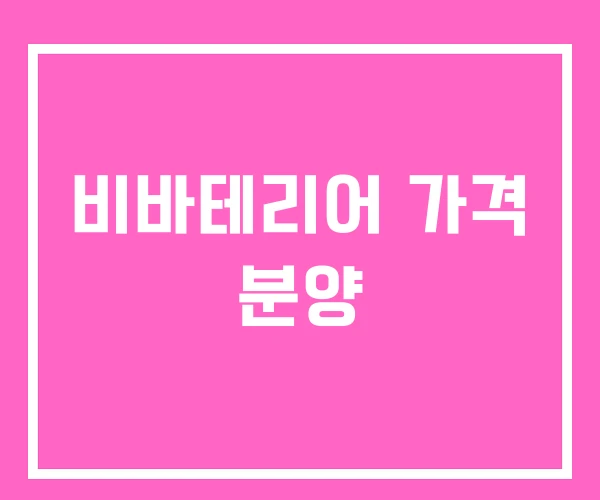 비바테리어 가격 분양