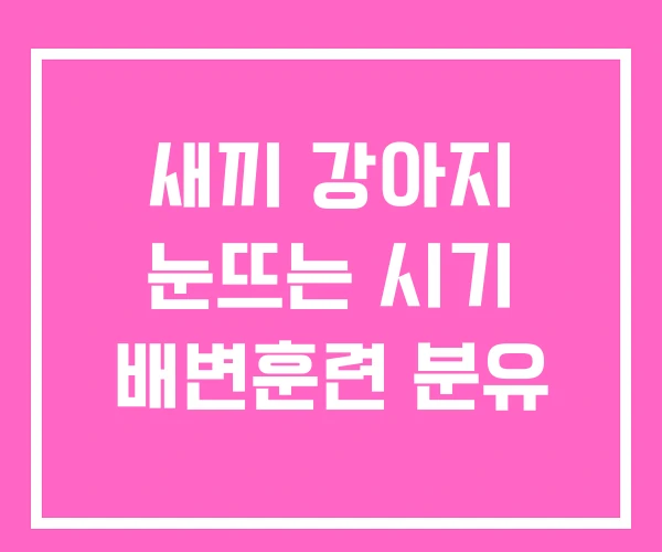 새끼 강아지 눈뜨는 시기 배변훈련 분유