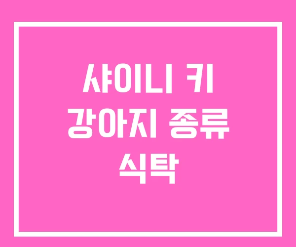 샤이니 키 강아지 종류 식탁