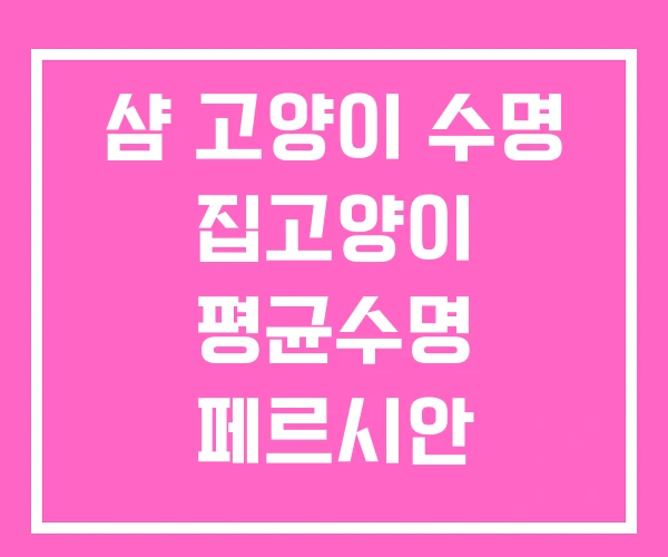 샴 고양이 수명 집고양이 평균수명 페르시안