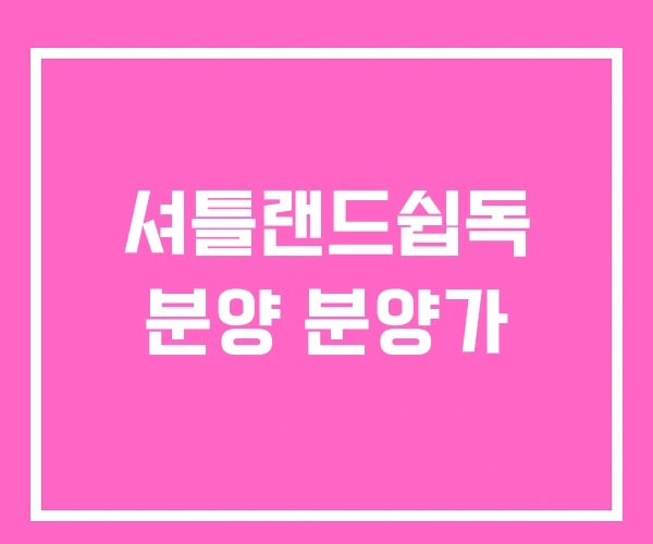 셔틀랜드쉽독 분양 분양가