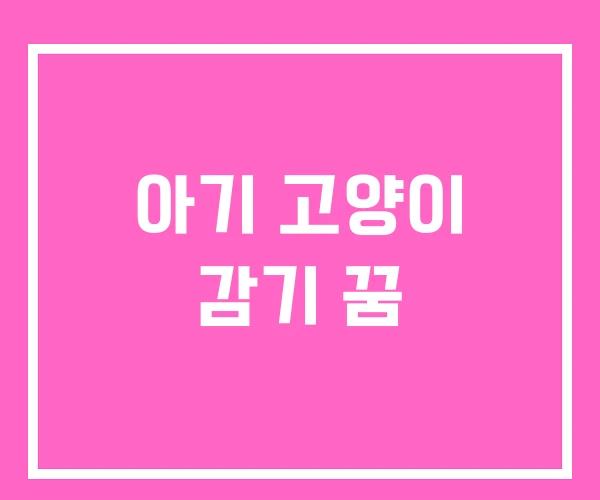 아기 고양이 감기 꿈