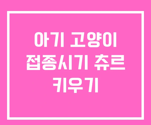 아기 고양이 접종시기 츄르 키우기