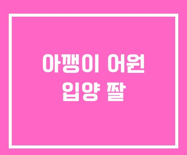 아깽이 어원 입양 짤