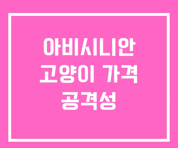 아비시니안 고양이 가격 공격성