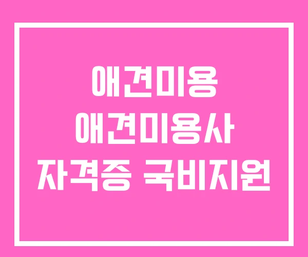 애견미용 애견미용사 자격증 국비지원