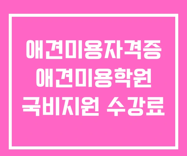 애견미용자격증 애견미용학원 국비지원 수강료