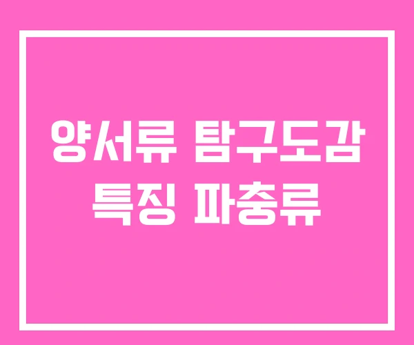 양서류 탐구도감 특징 파충류