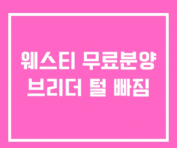 웨스티 무료분양 브리더 털 빠짐